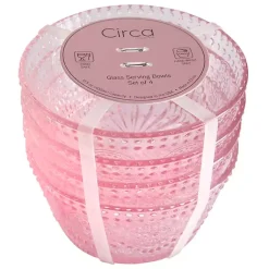 Kirklands Home Dinnerware|Blush Circa Hobnail Bowls, Set of 4 Pink