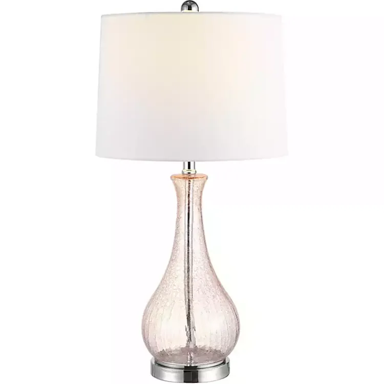 Kirklands Home Table Lamps|Blush Crackle Glass Teardrop Table Lamp Ivory