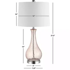 Kirklands Home Table Lamps|Blush Crackle Glass Teardrop Table Lamp Ivory