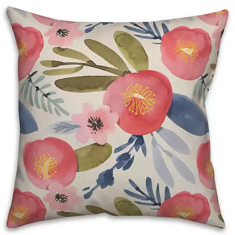 Hot Blush Floral Pillow Pillows