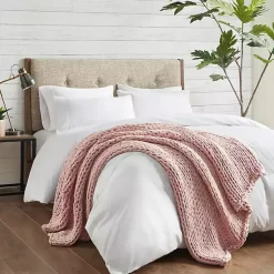 Sale Blush Hand Made Chunky Double Knit Throw Blanket Blankets & Throws
