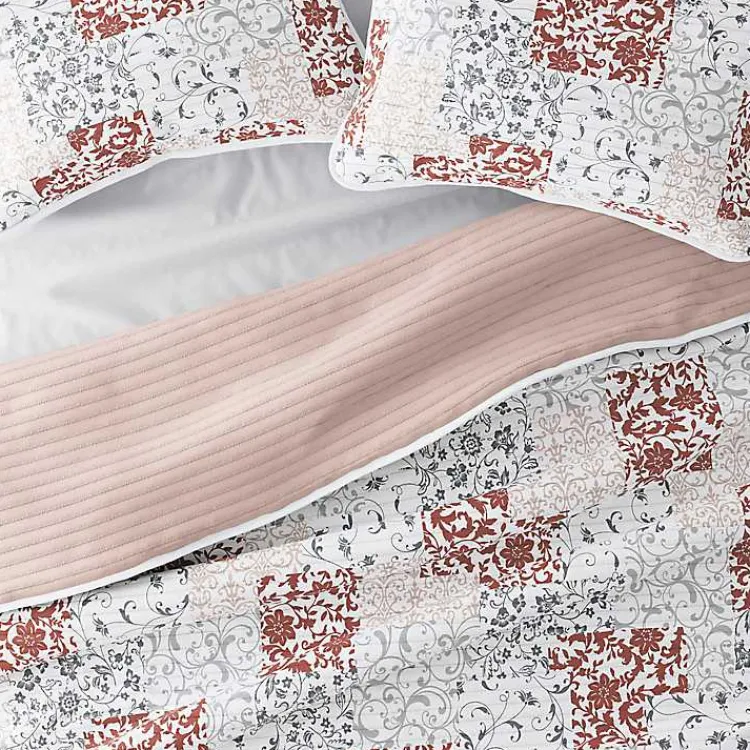 Kirklands Home Quilts|Blush Patchwork Reversible 3-pc. King Quilt Set