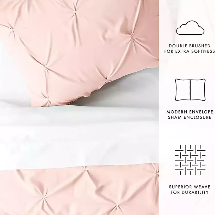 Kirklands Home Duvets|Blush Pinched 2-pc. Twin Duvet Cover Set Pink