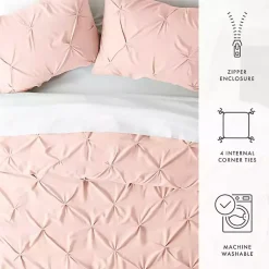 Kirklands Home Duvets|Blush Pinched 2-pc. Twin Duvet Cover Set Pink