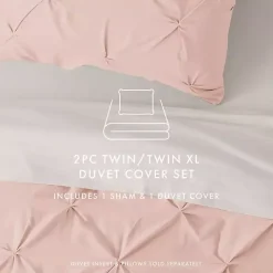 Kirklands Home Duvets|Blush Pinched 2-pc. Twin Duvet Cover Set Pink