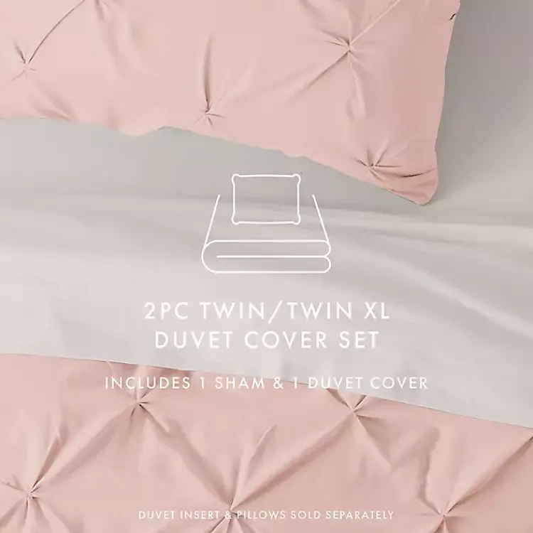 Kirklands Home Duvets|Blush Pinched 2-pc. Twin Duvet Cover Set Pink