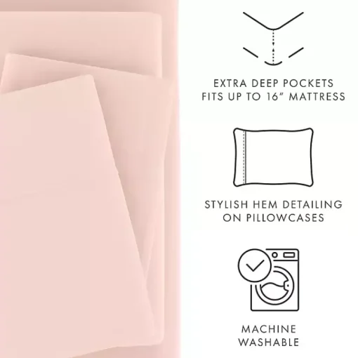 Kirklands Home Bed Sheets|Blush Ultra Soft 4-pc. Twin XL Sheet Set Pink