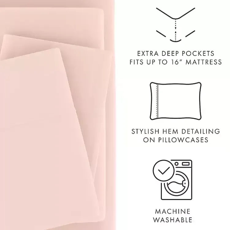 Kirklands Home Bed Sheets|Blush Ultra Soft 4-pc. Twin XL Sheet Set Pink