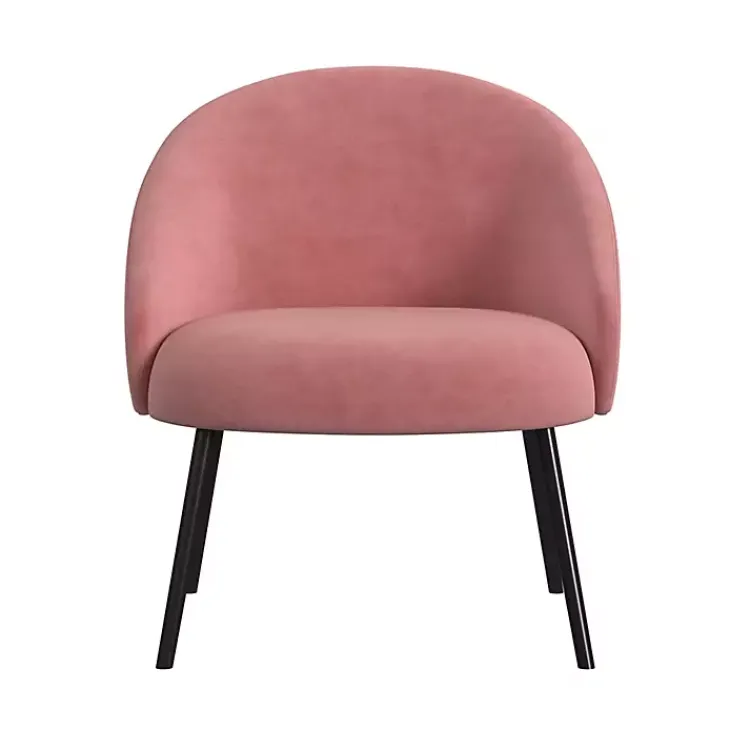 Kirklands Home Accent Chairs|Blush Velvet Modern Accent Chair Pink