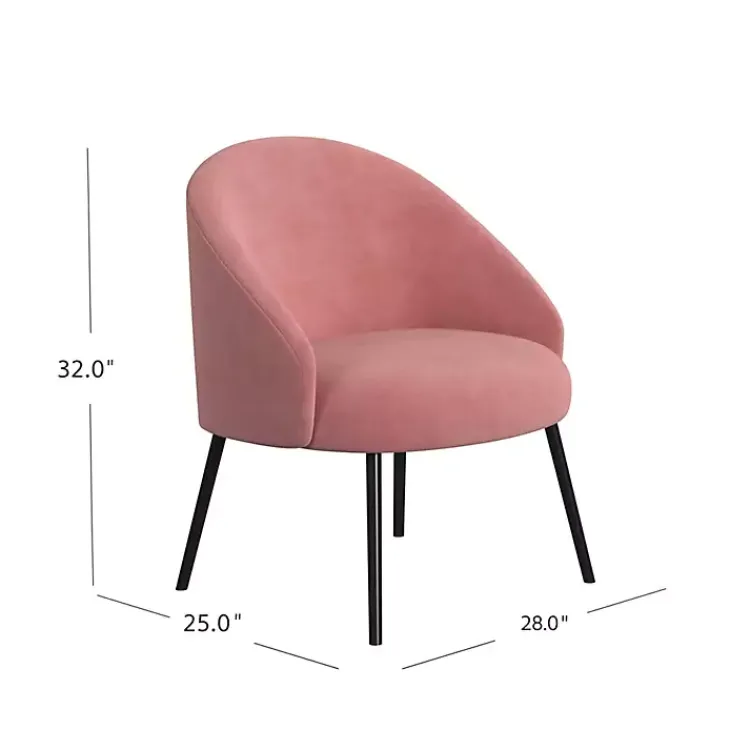 Kirklands Home Accent Chairs|Blush Velvet Modern Accent Chair Pink