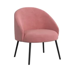 Kirklands Home Accent Chairs|Blush Velvet Modern Accent Chair Pink