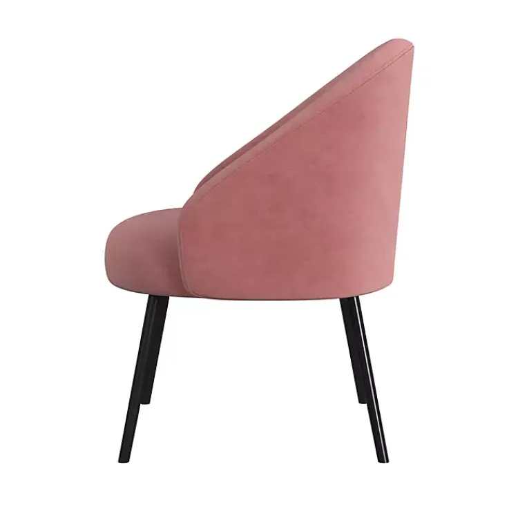 Kirklands Home Accent Chairs|Blush Velvet Modern Accent Chair Pink