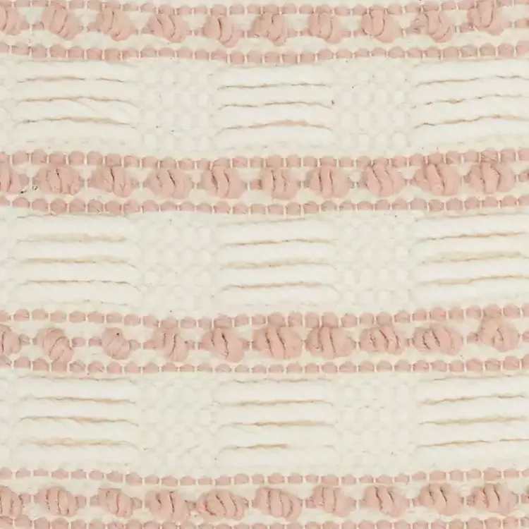 Outlet Blush Woven Knotted Stripes Throw Pillow Pillows
