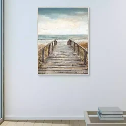 Kirklands Home Canvas Art|Boardwalk To The Beach Framed Canvas Art Print Multi