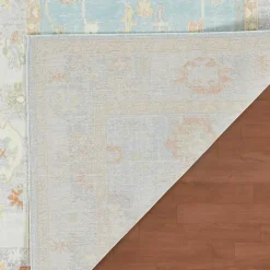 Kirklands Home Area Rugs|Bohemian Gretna Aqua Beige Accent Rug, 2x3