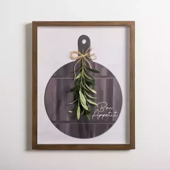 Kirklands Home Wall Quotes & Signs|Bon Appetit Cutting Board Shadowbox Wall Plaque