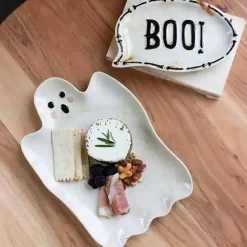 Sale Boo Ghost Ceramic Platters, Set of 2 Halloween