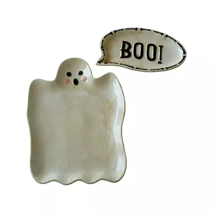 Sale Boo Ghost Ceramic Platters, Set of 2 Halloween