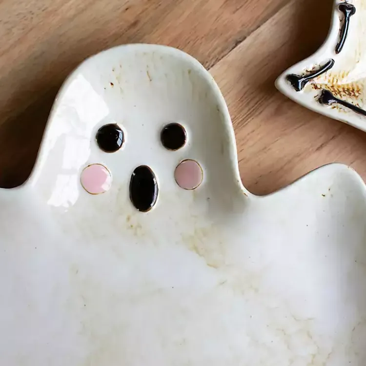 Sale Boo Ghost Ceramic Platters, Set of 2 Halloween