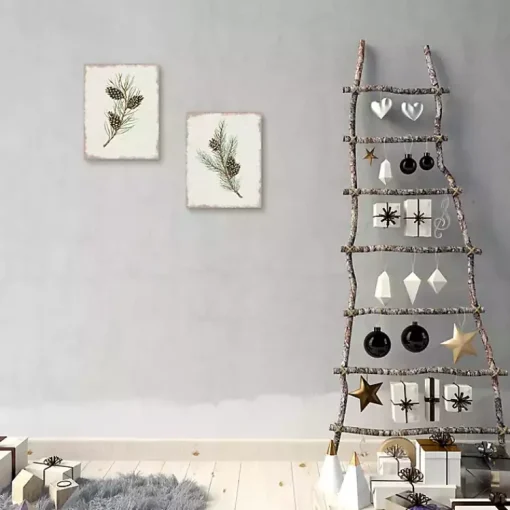 Sale Botanical Pine Spruce Canvas Art Prints, Set of 2 Christmas Art & Wall Decor