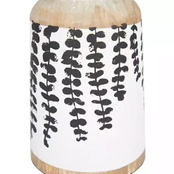 Outlet Botanical Wood Pillar Candle Holders, Set of 2 Candle Holders