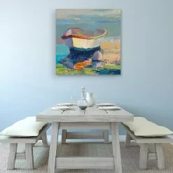 Kirklands Home Canvas Art|Bottle Green Boat Wrapped Canvas Art Print Multi