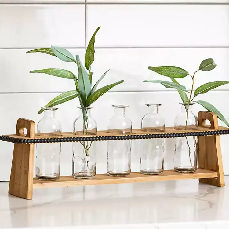Online Bottle Vase Runner with Wooden Stand Vases