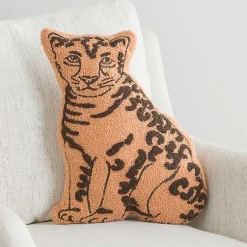 Outlet Boucle Leopard Shaped Accent Pillow Pillows