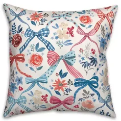 Kirklands Home Outdoor Cushions & Pillows|Bows and Flowers 4th of July Indoor/Outdoor Pillow
