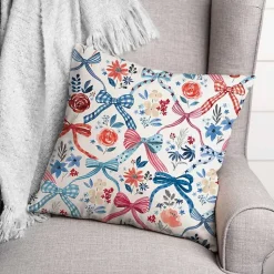 Kirklands Home Outdoor Cushions & Pillows|Bows and Flowers 4th of July Indoor/Outdoor Pillow
