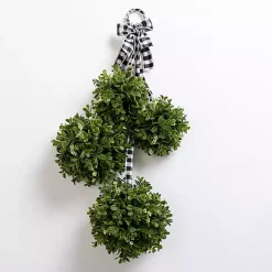Hot Boxwood and Buffalo Check Swag Wreaths