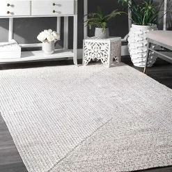 Kirklands Home Area Rugs|Braided Leah Indoor/Outdoor Area Rug, 5x8 Gray