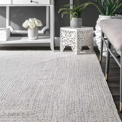 Kirklands Home Outdoor Rugs|Braided Leah Indoor/Outdoor Area Rug, 3x5 Ivory