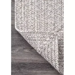 Kirklands Home Outdoor Rugs|Braided Leah Indoor/Outdoor Area Rug, 3x5 Ivory
