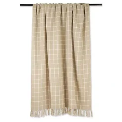 New Brandy Plaid Fringed Throw Blankets & Throws