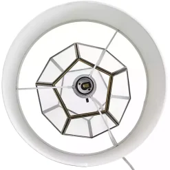 Kirklands Home Table Lamps|Brass and Glass Octagon Table Lamp White
