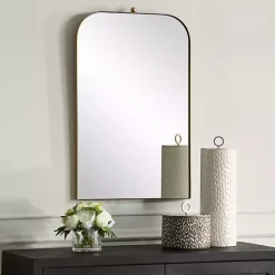 Kirklands Home Decorative Mirrors|Brass Cassidy Arch Wall Mirror