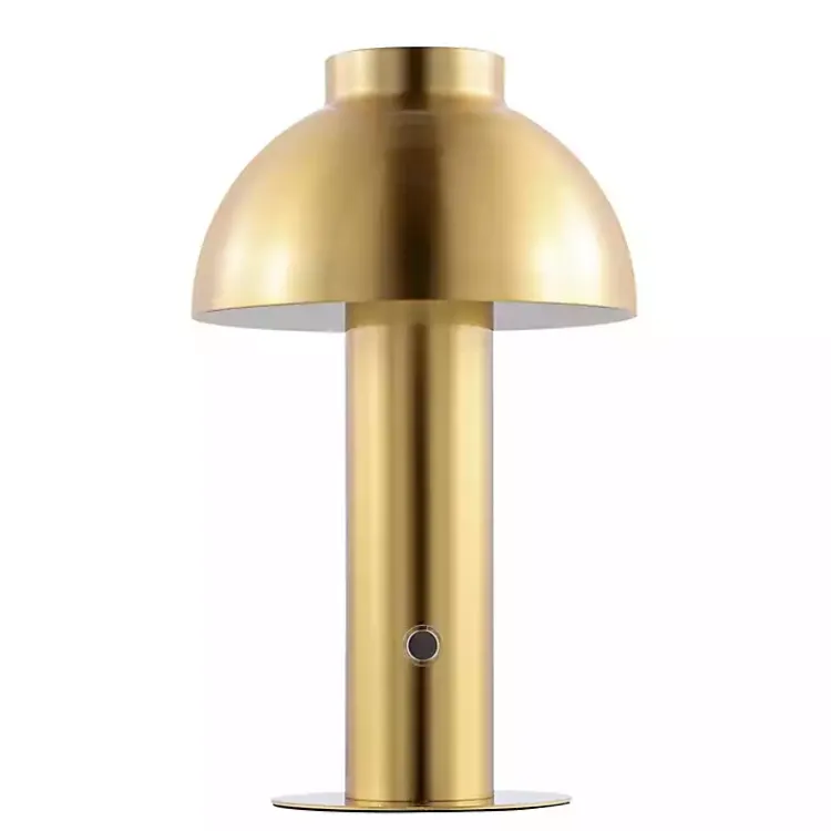 Kirklands Home Table Lamps|Brass Dome LED Cordless Table Lamp, 12 in. Gold