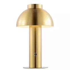 Kirklands Home Table Lamps|Brass Dome LED Cordless Table Lamp, 12 in. Gold