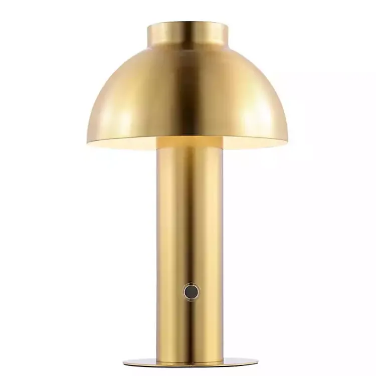 Kirklands Home Table Lamps|Brass Dome LED Cordless Table Lamp, 12 in. Gold