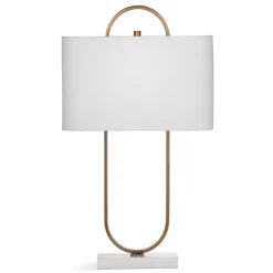 Kirklands Home Table Lamps|Brass Open Oval Table Lamp White