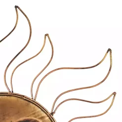 Kirklands Home Outdoor Wall Decor|Brass Sun Metal Outdoor Wall Plaque Brown