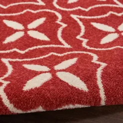 Kirklands Home Outdoor Rugs|Brick & Ivory Quatrefoil Indoor/Outdoor Rug, 4x6