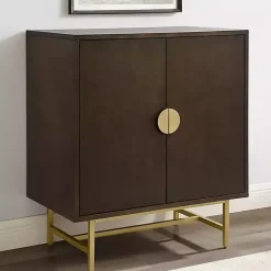 Kirklands Home Cabinets & Sideboards|Brielle Golden Circle Wine Cabinet Brown