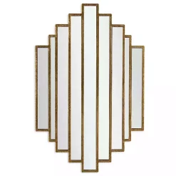 Kirklands Home Decorative Mirrors|Briggs Gold Metal Panels Wall Mirror