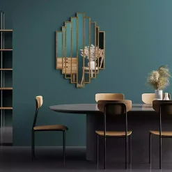 Kirklands Home Decorative Mirrors|Briggs Gold Metal Panels Wall Mirror