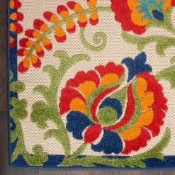 Kirklands Home Outdoor Rugs|Bright Abstract Floral Outdoor Area Rug, 5x7