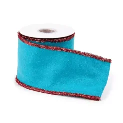 Outlet Bright Wool 5 yd Christmas Ribbons, Set of 2 Christmas Decorations