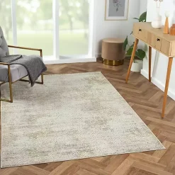 Kirklands Home Area Rugs|Brisbane Beige Faded Damask Area Rug, 4x6