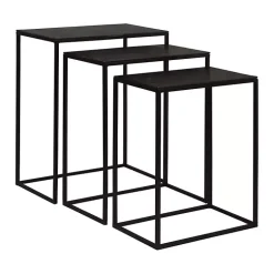 Kirklands Home Accent & End Tables|Bronze & Metal Nesting Side Tables, Set of 3 Black